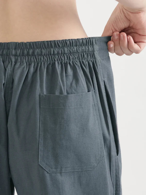 Women's Linen Straight Pant - Grey