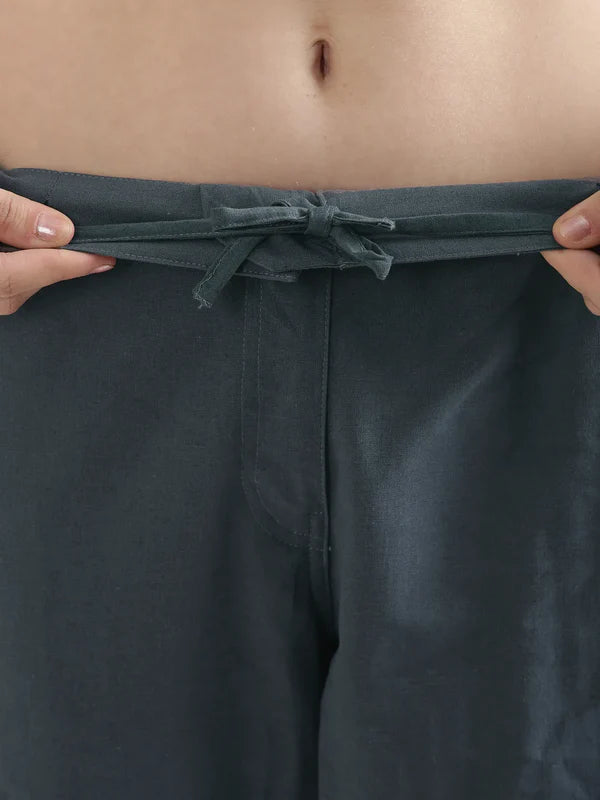 Women's Linen Straight Pant - Grey