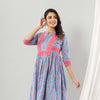 Sky Blue Gathered Side Slit Set Of Two