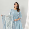 Sky Blue Mirror Work Angrakha Set