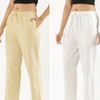 Women's Cotton Straight Pant - White & Beige (Pack of 2)