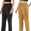Women's Cotton Straight Pant - Black & Mocha (Pack of 2)
