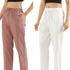 Women's Cotton Straight Pant - Dusty Rose & White (Pack of 2)