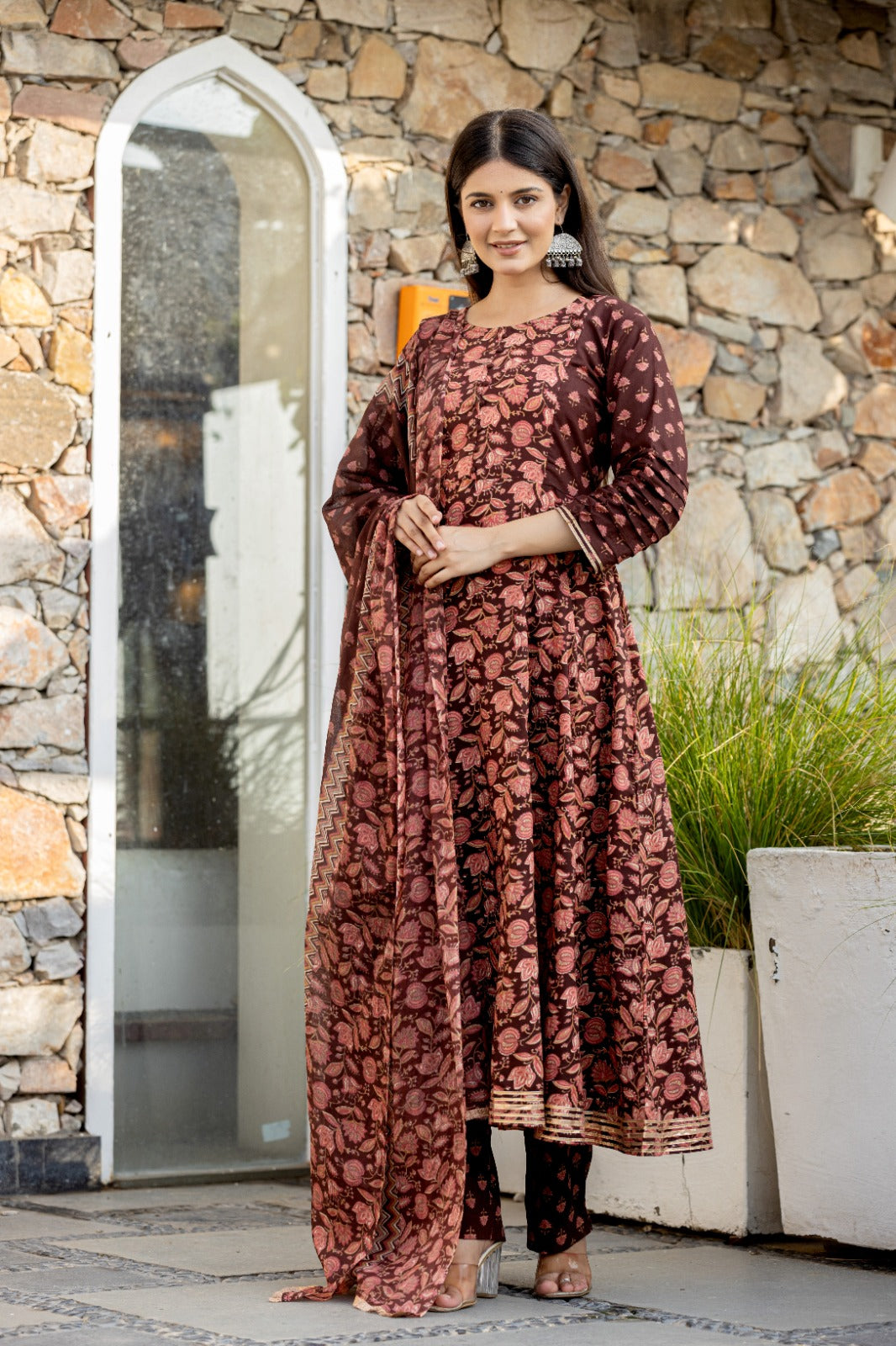 Gomed Anarkali Set With Dupatta