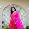 Gulaabi Bandhej Anarkali With Chiffon Dupatta