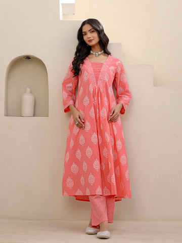 SAKHIYAAN CORAL TAN COTTON SET OF TWO