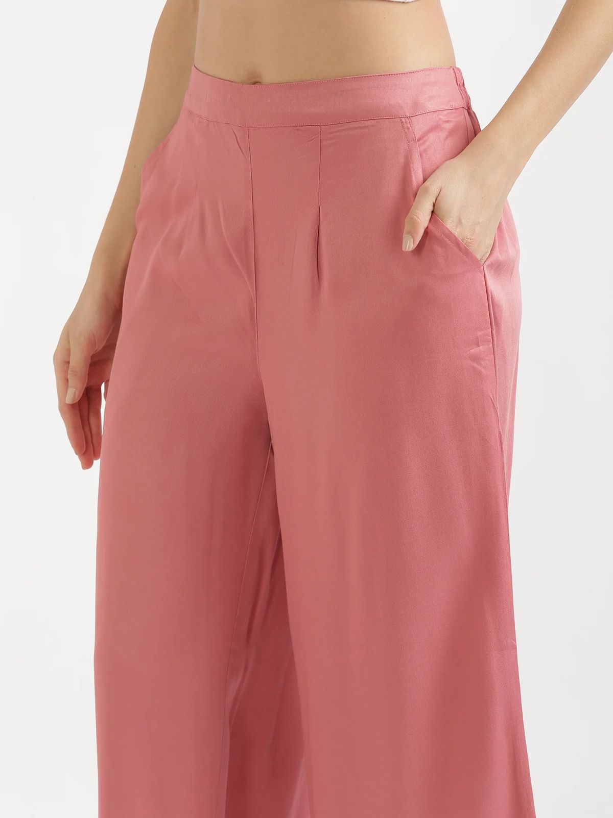 Rose Viscose Palazzo Pants