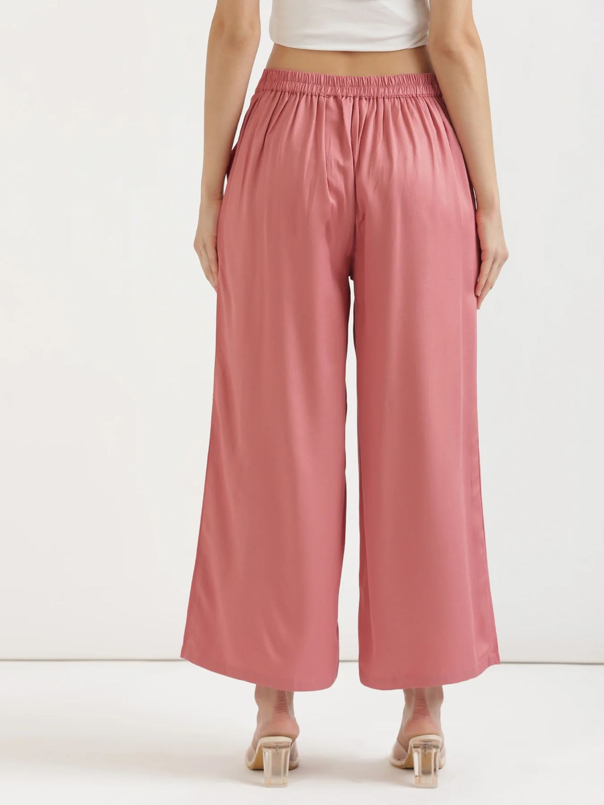 Rose Viscose Palazzo Pants