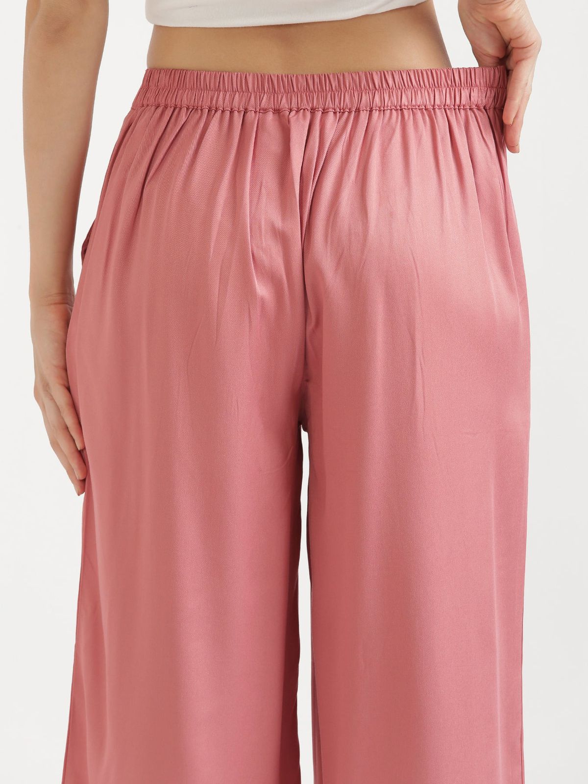 Rose Viscose Palazzo Pants