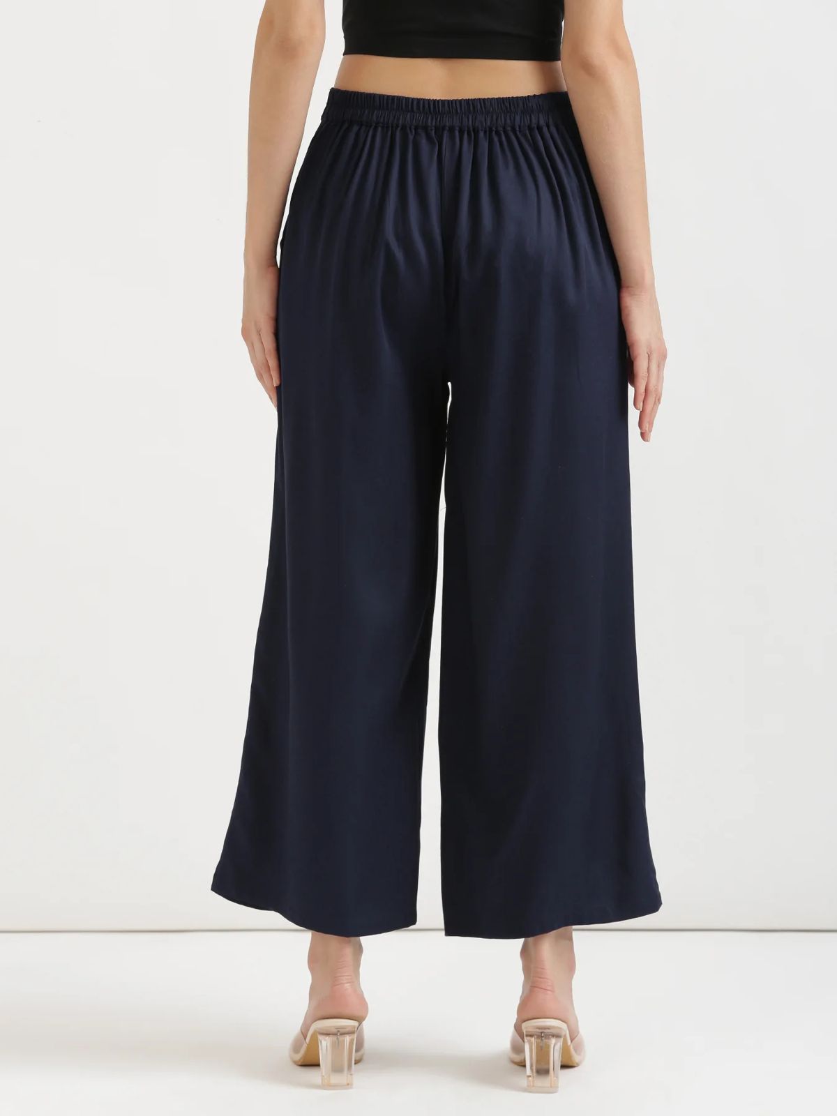 English Blue Viscose Palazzo Pants