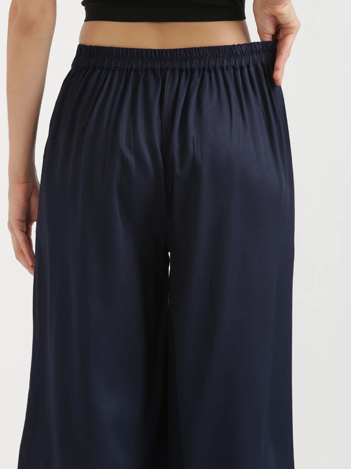 English Blue Viscose Palazzo Pants