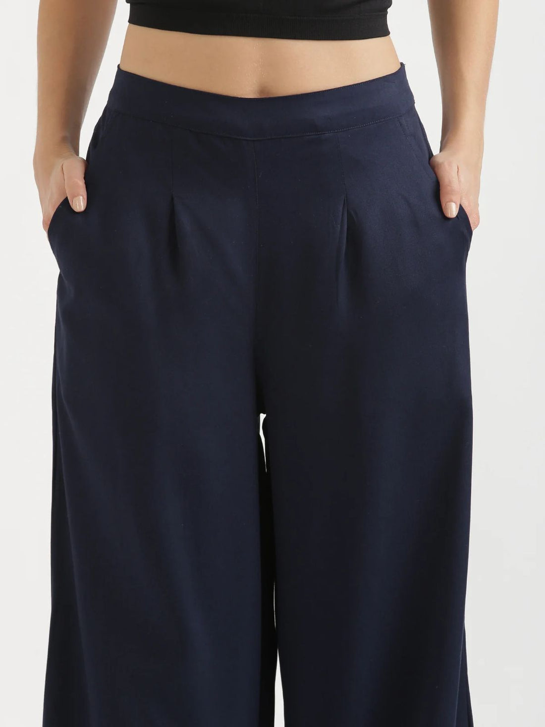 English Blue Viscose Palazzo Pants