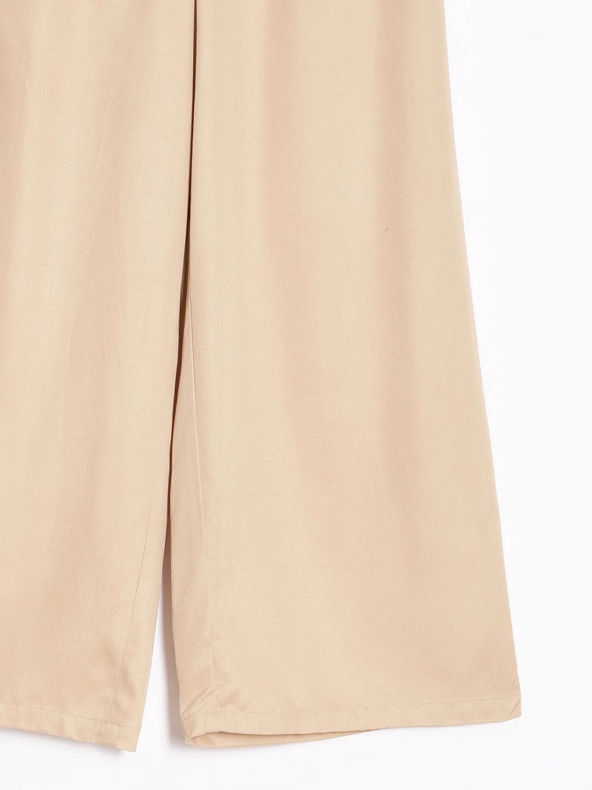 Beige Viscose Palazzo Pants