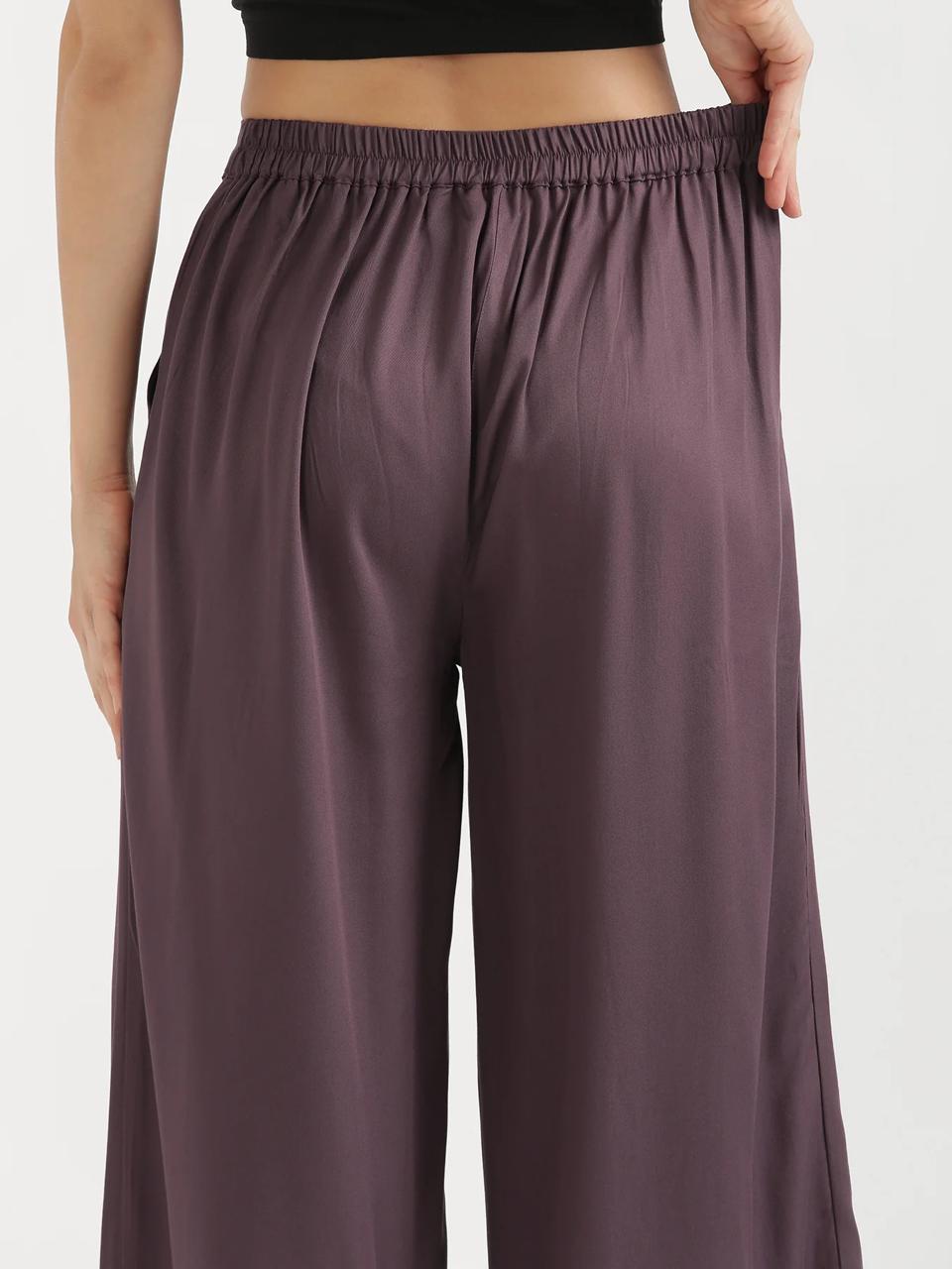 Brinjal Viscose Palazzo Pants