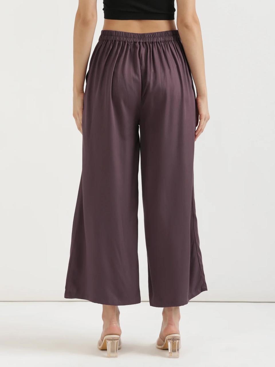 Brinjal Viscose Palazzo Pants