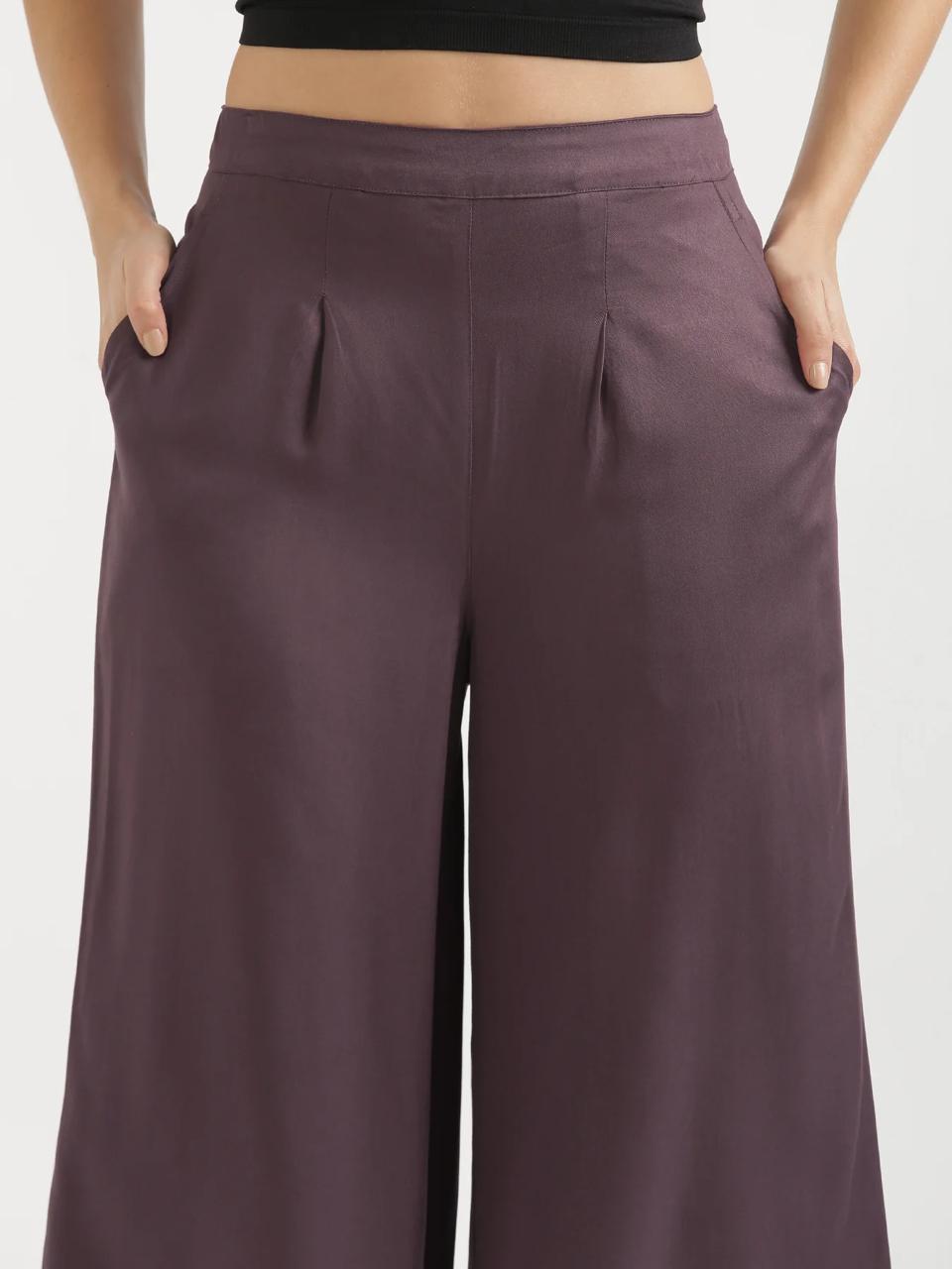 Brinjal Viscose Palazzo Pants