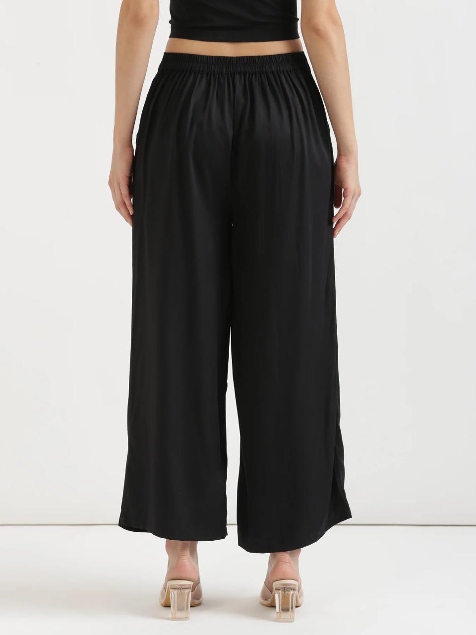 Black Viscose Palazzo Pants