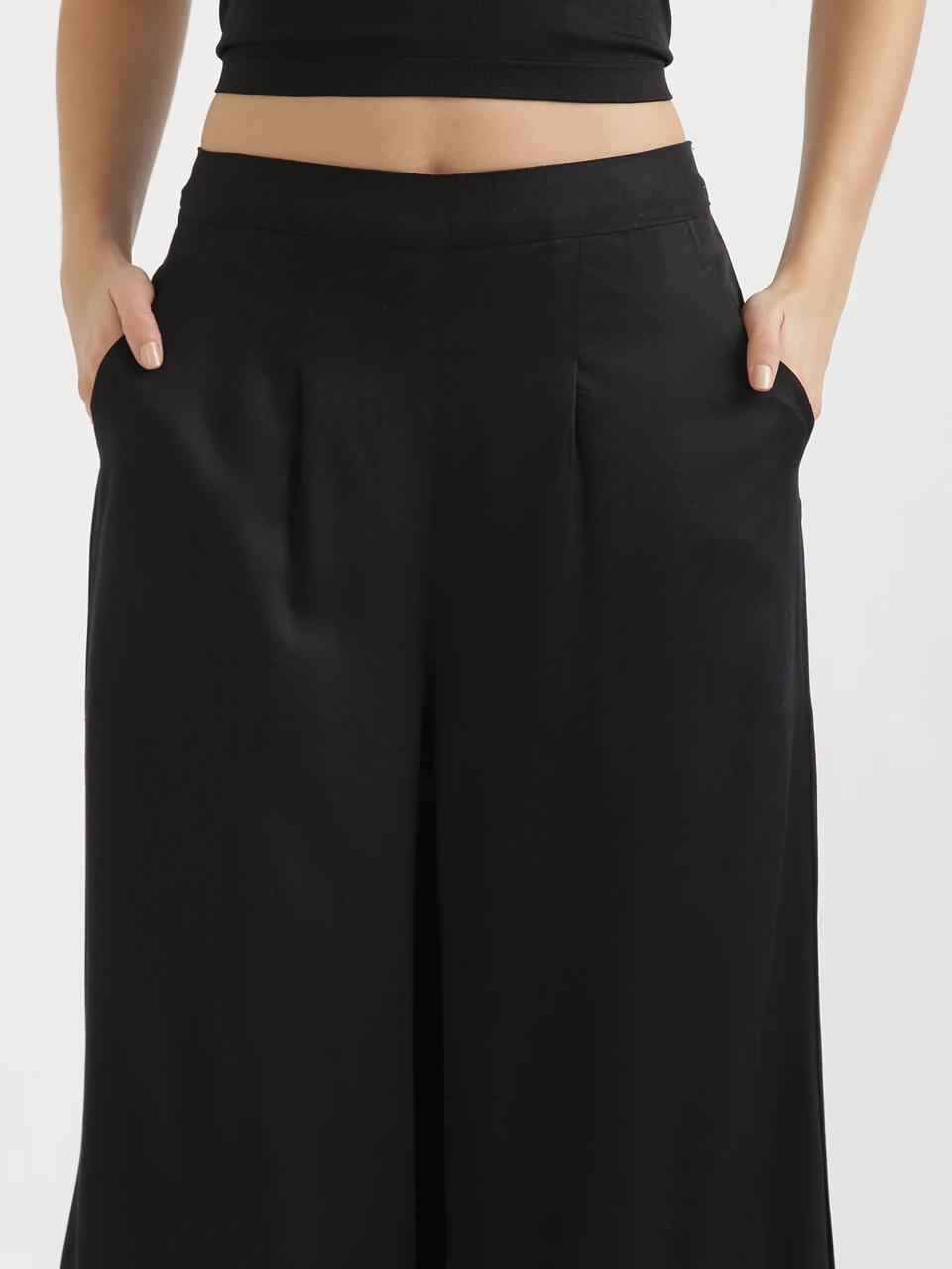 Black Viscose Palazzo Pants
