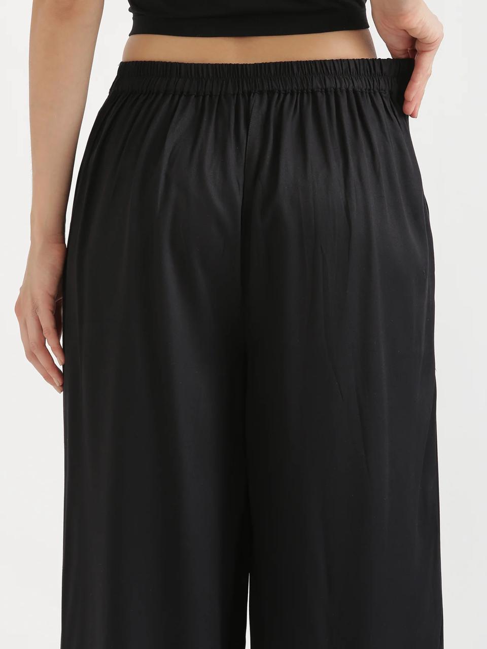 Black Viscose Palazzo Pants