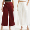 Combo White And Maroon Viscose Palazzo Pants