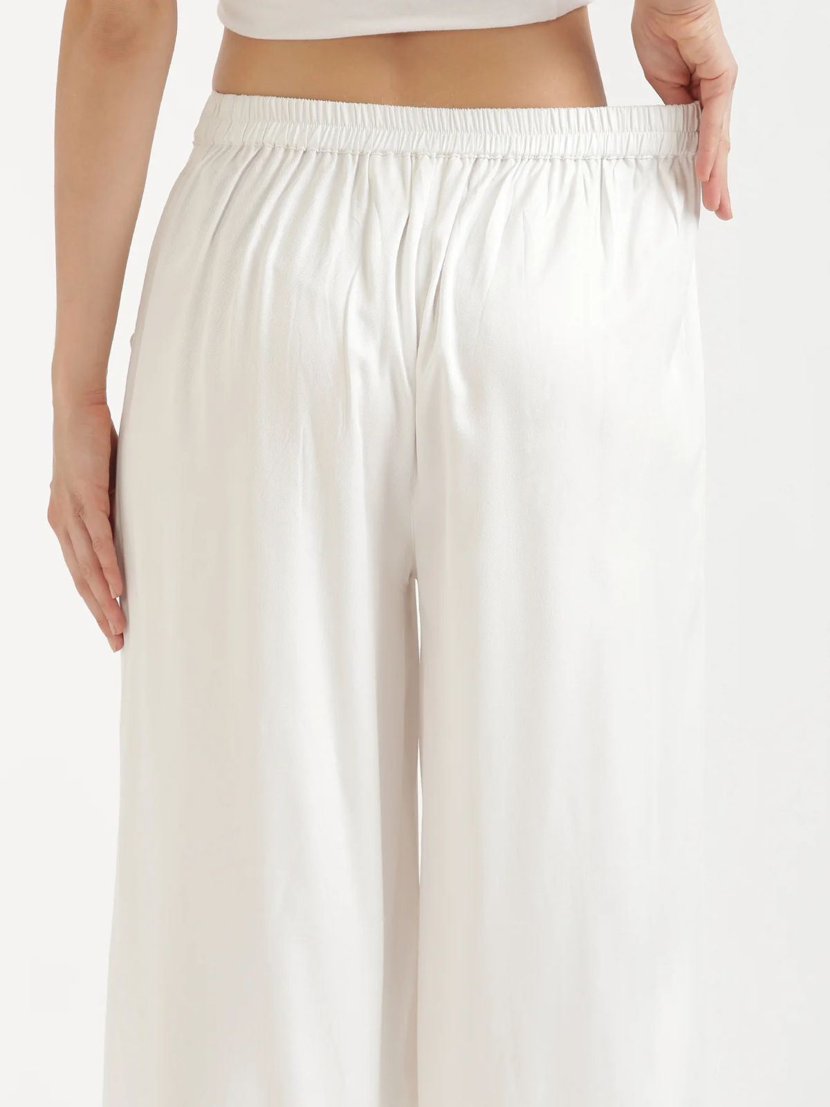 Combo White And Black Viscose Palazzo Pants