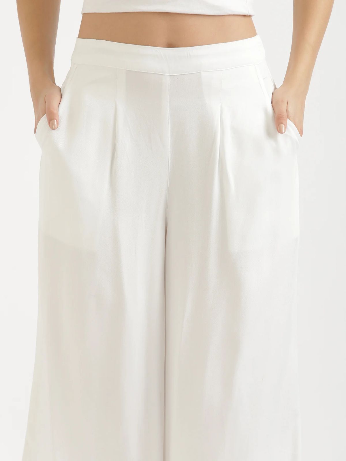 Combo White And Black Viscose Palazzo Pants