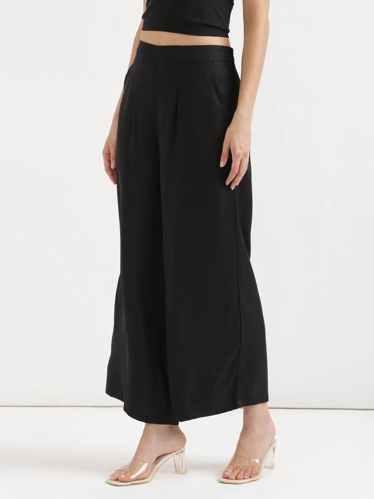Combo White And Black Viscose Palazzo Pants