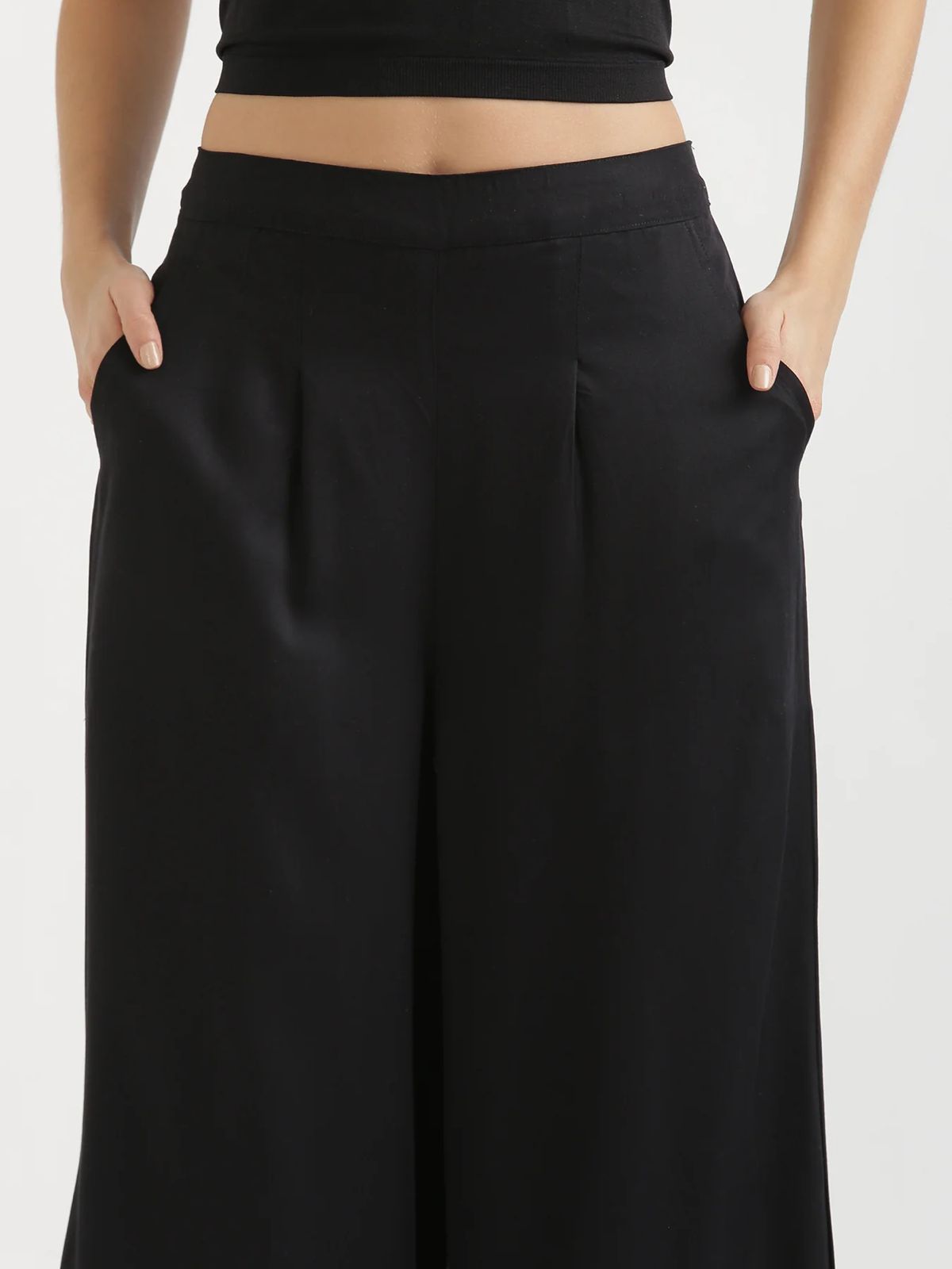Combo White And Black Viscose Palazzo Pants
