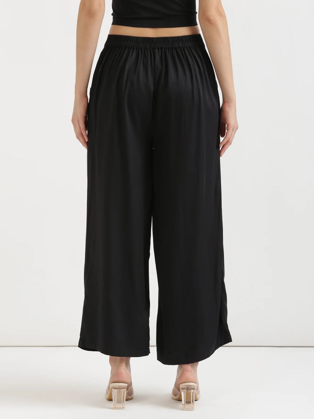 Combo White And Black Viscose Palazzo Pants
