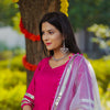 WINE ANARKALI GOTTA ORGANZA DUPATTA SET OF THREE