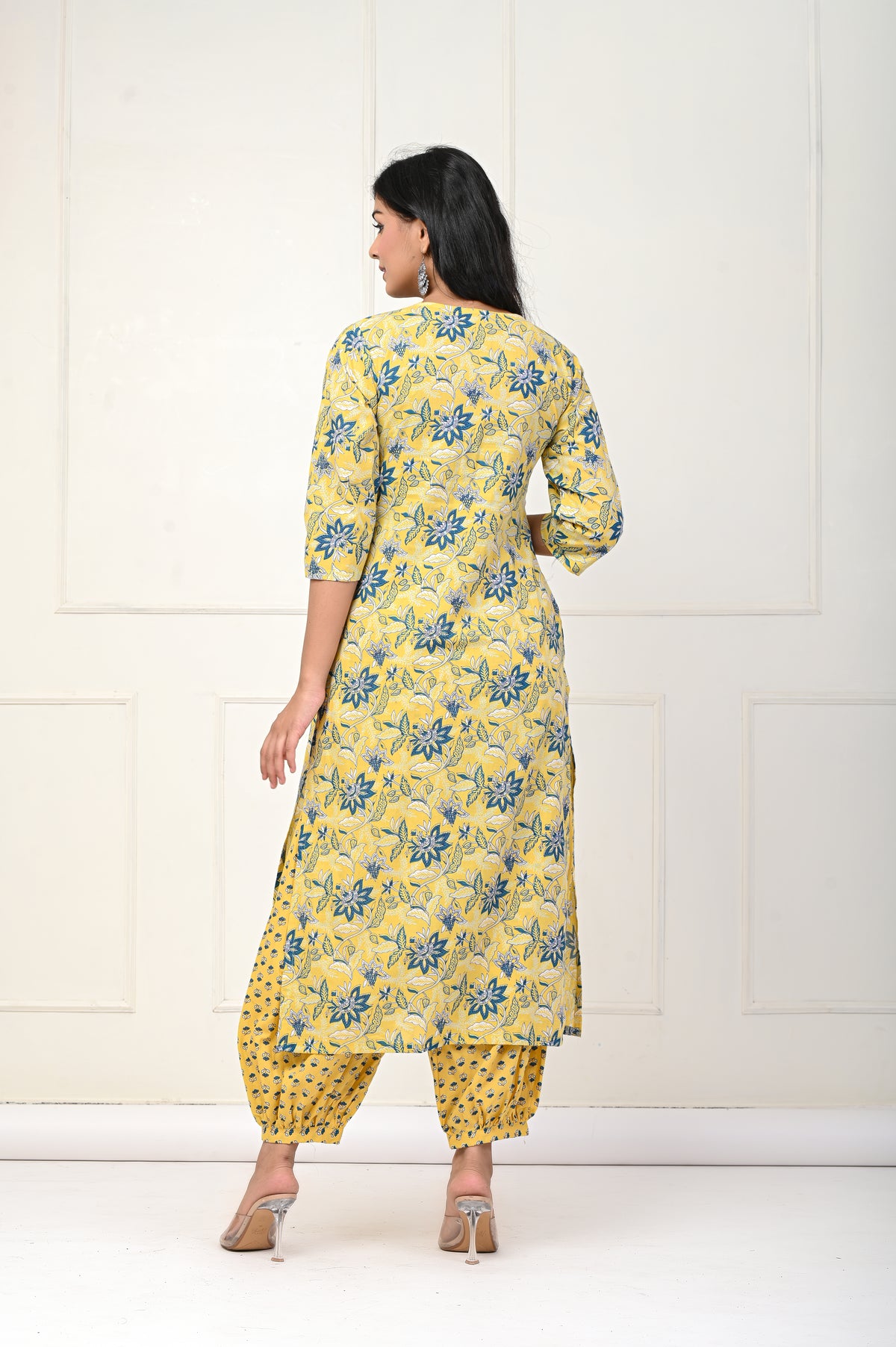 Yellow Blue Floral Nyra Cut Set Of Three