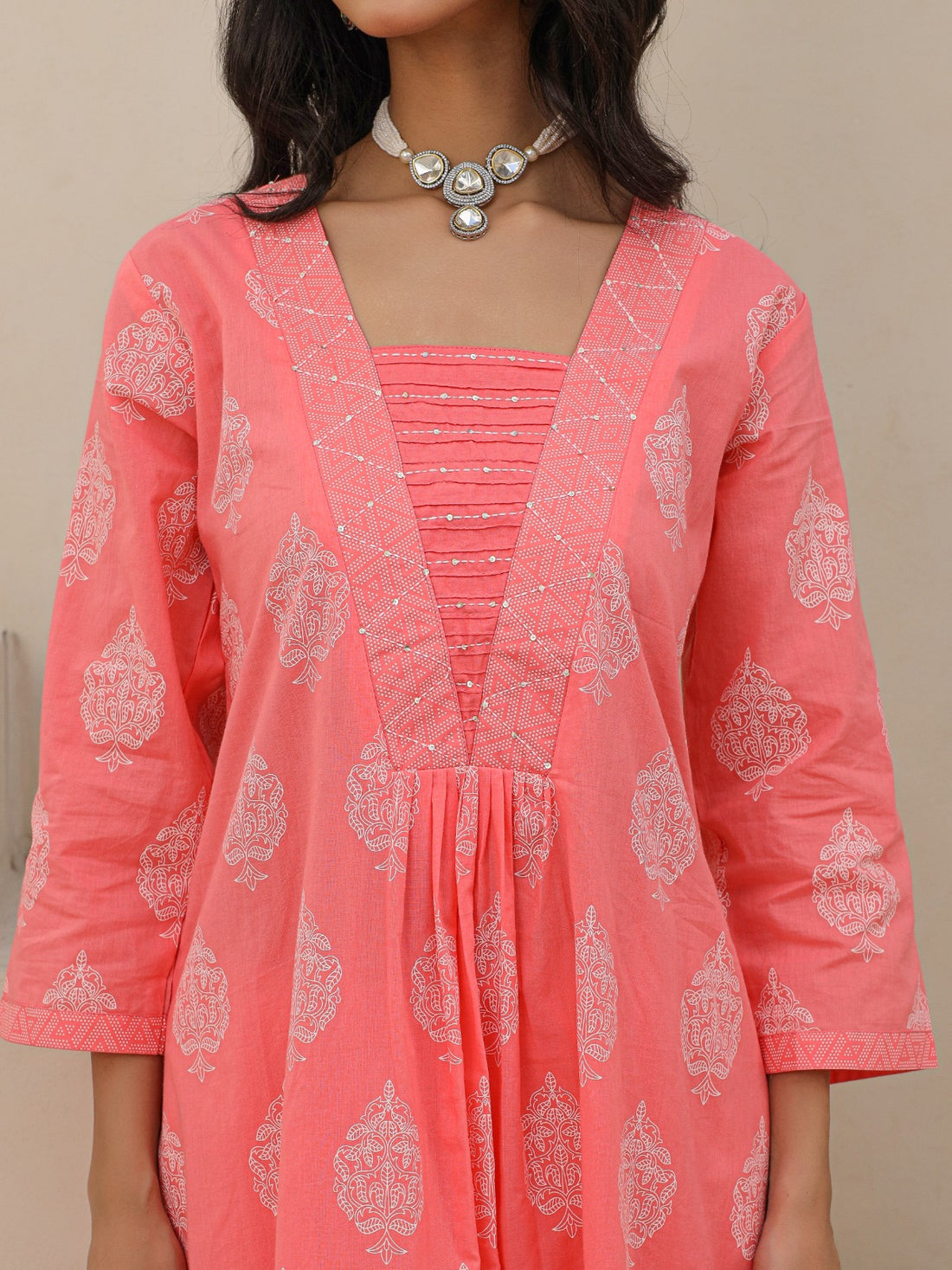 SAKHIYAAN CORAL TAN COTTON SET OF TWO