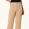 Beige Pintuck Lycra Pants